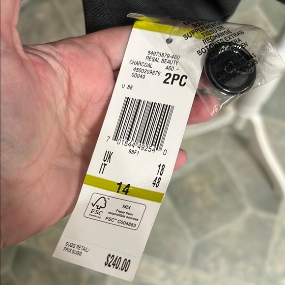 Kasper NWT 2 piece suit Blazer and Pant charcoal gray sz 14 Regal Beauty Rtl 240 - Picture 3 of 13